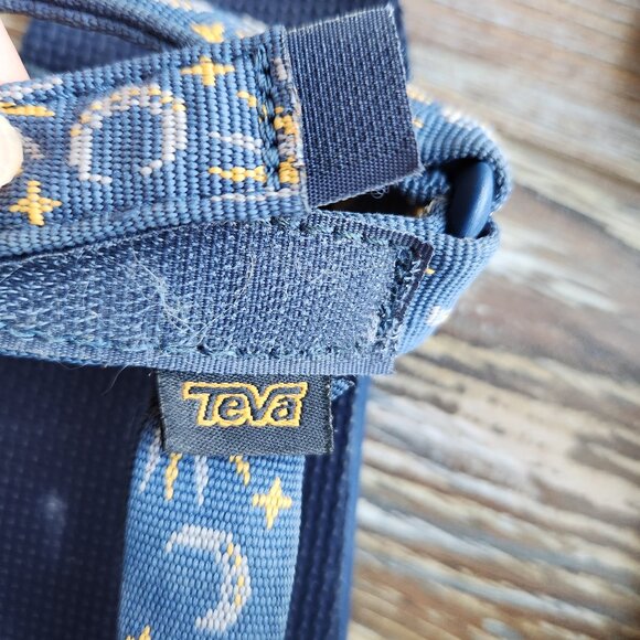 Teva Original Universal Sun & Moon Insignia Sport Sandals Hook&Loop Blue - Picture 12 of 14